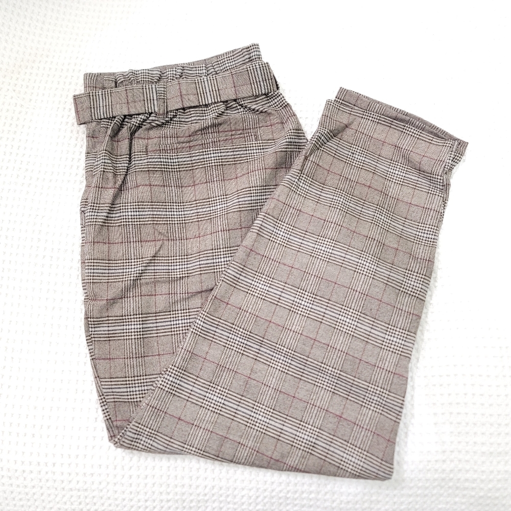 Plaid ankle pants
